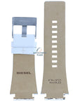 Watch band Diesel DZ1449 Cliffhanger Big white leather strap 25mm original - Watch Plaza