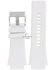 Watch band Diesel DZ1449 Cliffhanger Big white leather strap 25mm original - Watch Plaza