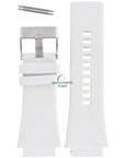 Watch band Diesel DZ1449 Cliffhanger Big white leather strap 25mm original - Watch Plaza