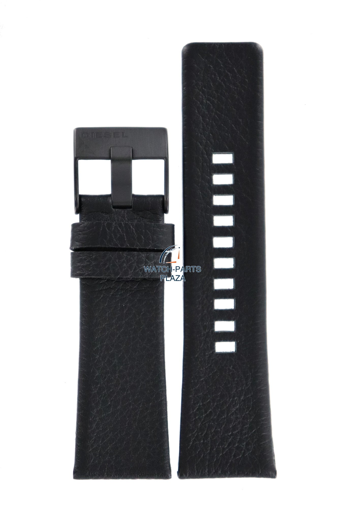 Watch Band Diesel DZ1657 black leather strap 27mm black buckle Master Chief series - Watch Plaza