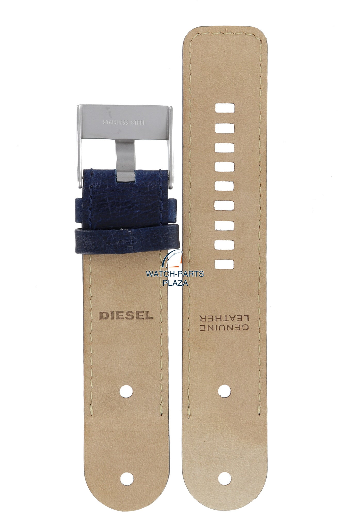 Watch Band Diesel DZ2018 blue leather strap 26mm original DZ - 2018 - Watch Plaza