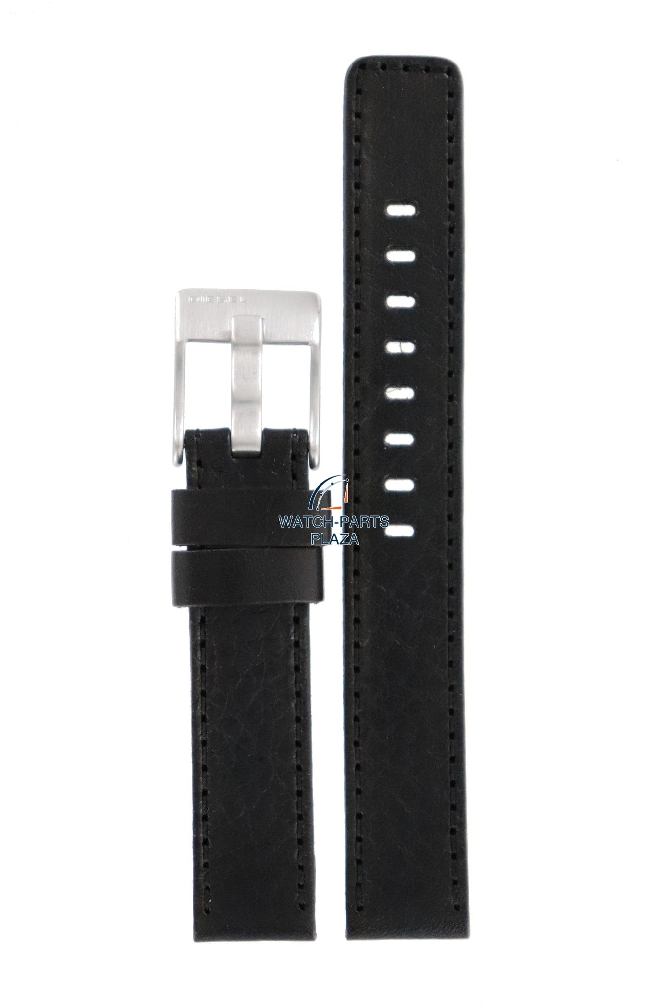 Watch Band Diesel DZ2027 black genuine leather strap 16mm - Watch Plaza