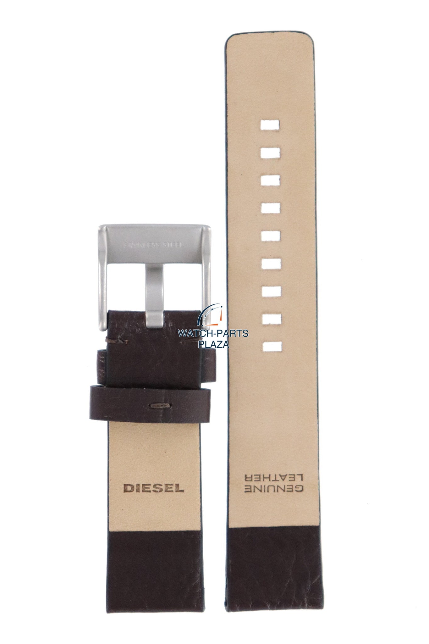 Watch Band Diesel DZ2038 black leather strap 21mm original DZ - 2038 - Watch Plaza