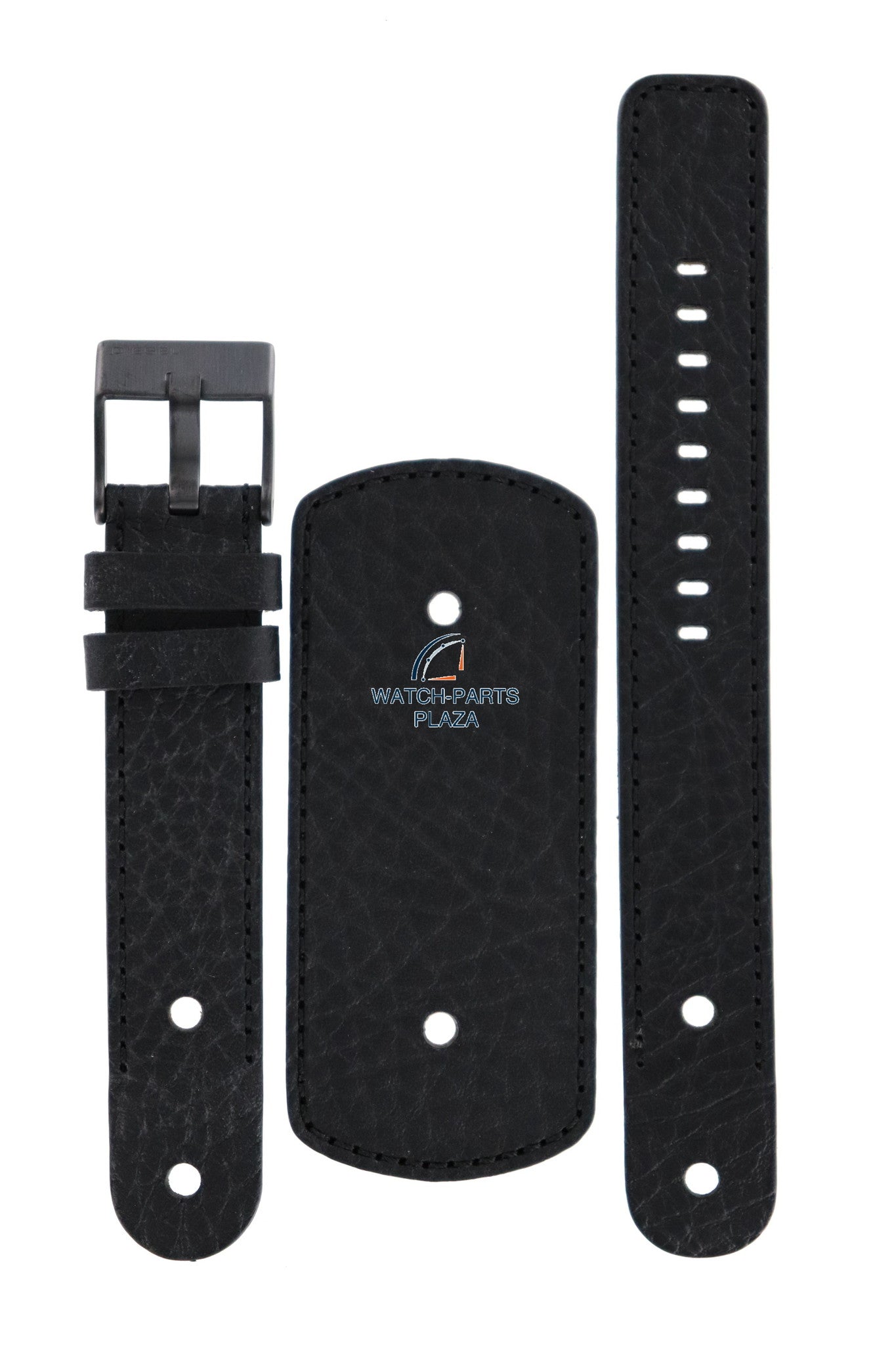 Watch Band Diesel DZ2078 black original cuff leather band 20mm - Watch Plaza