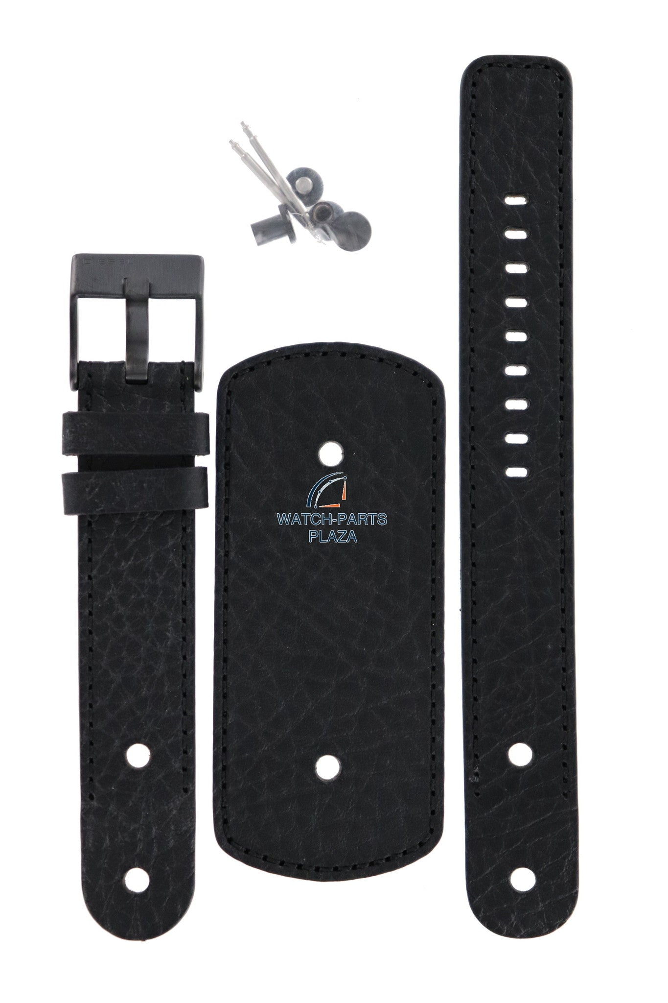 Watch Band Diesel DZ2078 black original cuff leather band 20mm - Watch Plaza