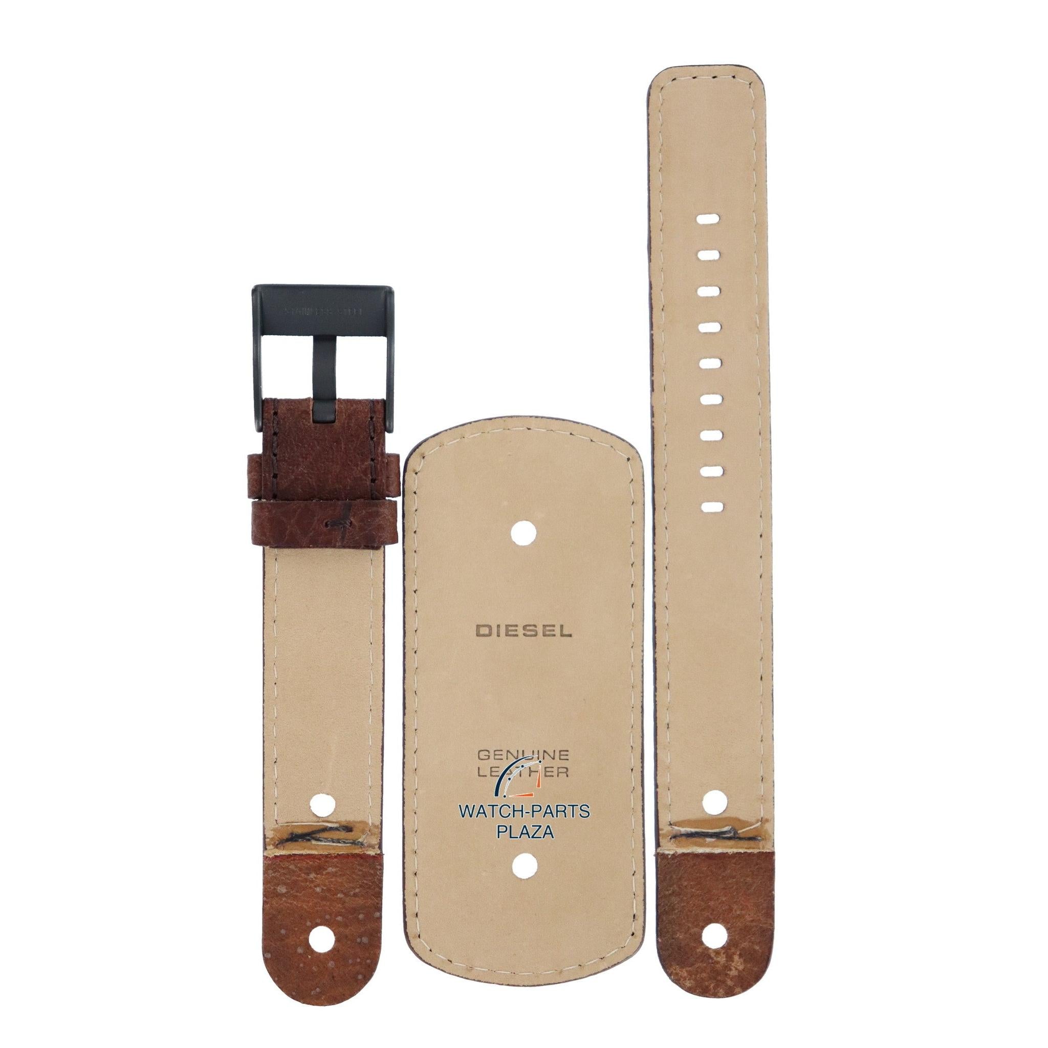 Watch Band Diesel DZ2080 brown cuff leather strap 20mm genuine - Watch Plaza
