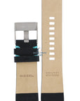 Watch Band Diesel DZ2110 black leather strap 27mm original blue stitching - Watch Plaza