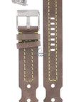 Watch Band Diesel DZ2115 brown leather strap 22mm yellow stitched original - Watch Plaza