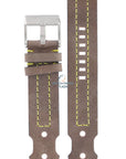 Watch Band Diesel DZ2115 brown leather strap 22mm yellow stitched original - Watch Plaza