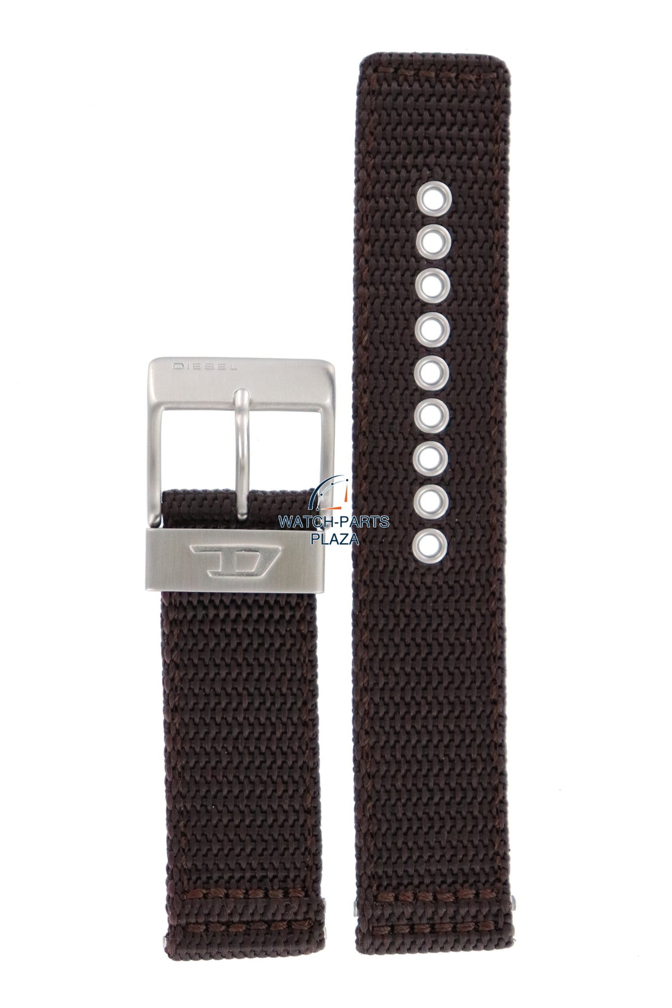 Watch Band Diesel DZ2118 brown military strap 22mm original canvas - Watch Plaza