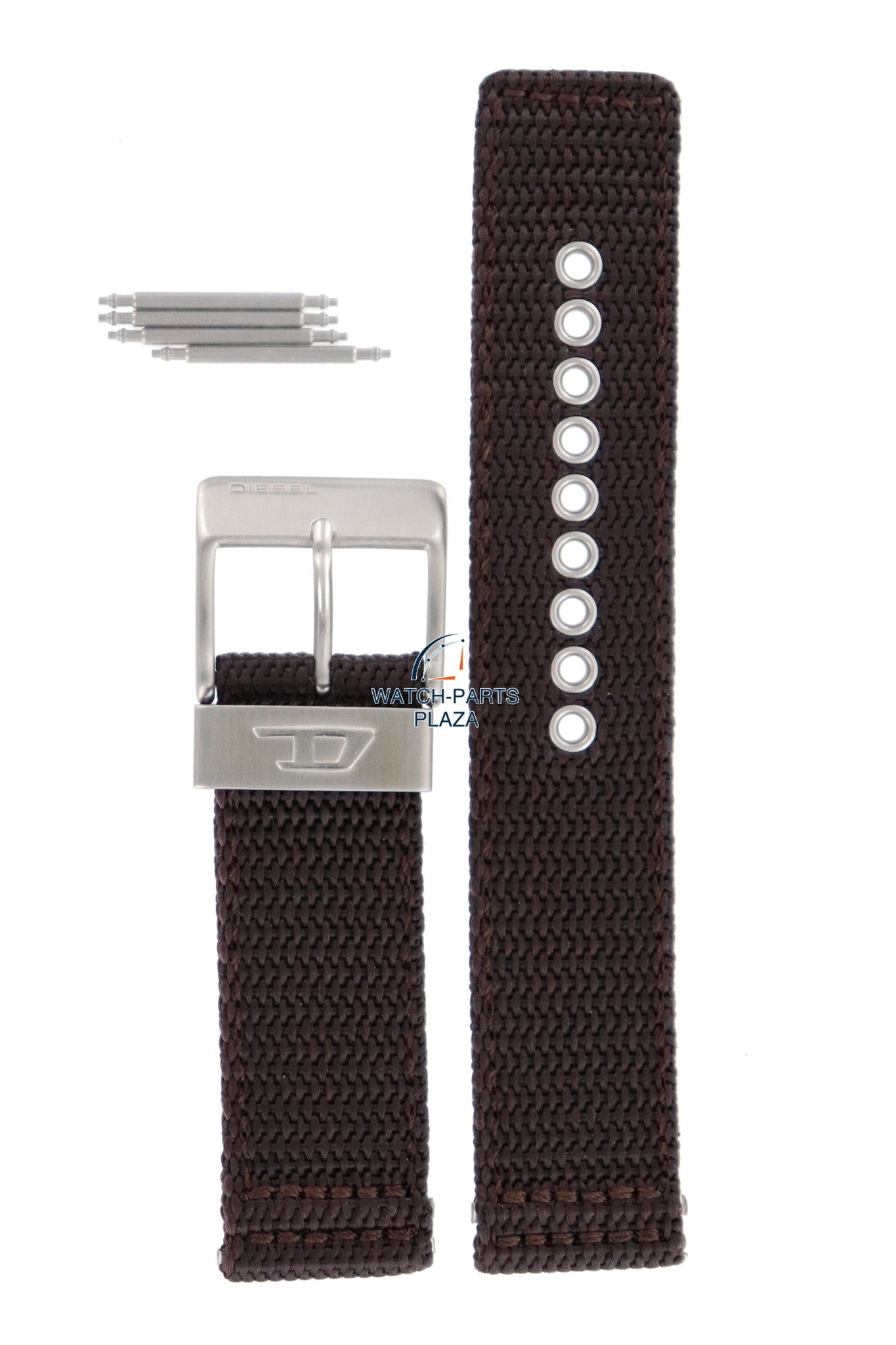 Watch Band Diesel DZ2118 brown military strap 22mm original canvas - Watch Plaza