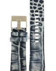 Watch Band Diesel DZ2131 blue & gray leather strap 27mm crocodile print DZ 2133 - Watch Plaza