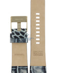 Watch Band Diesel DZ2131 blue & gray leather strap 27mm crocodile print DZ 2133 - Watch Plaza