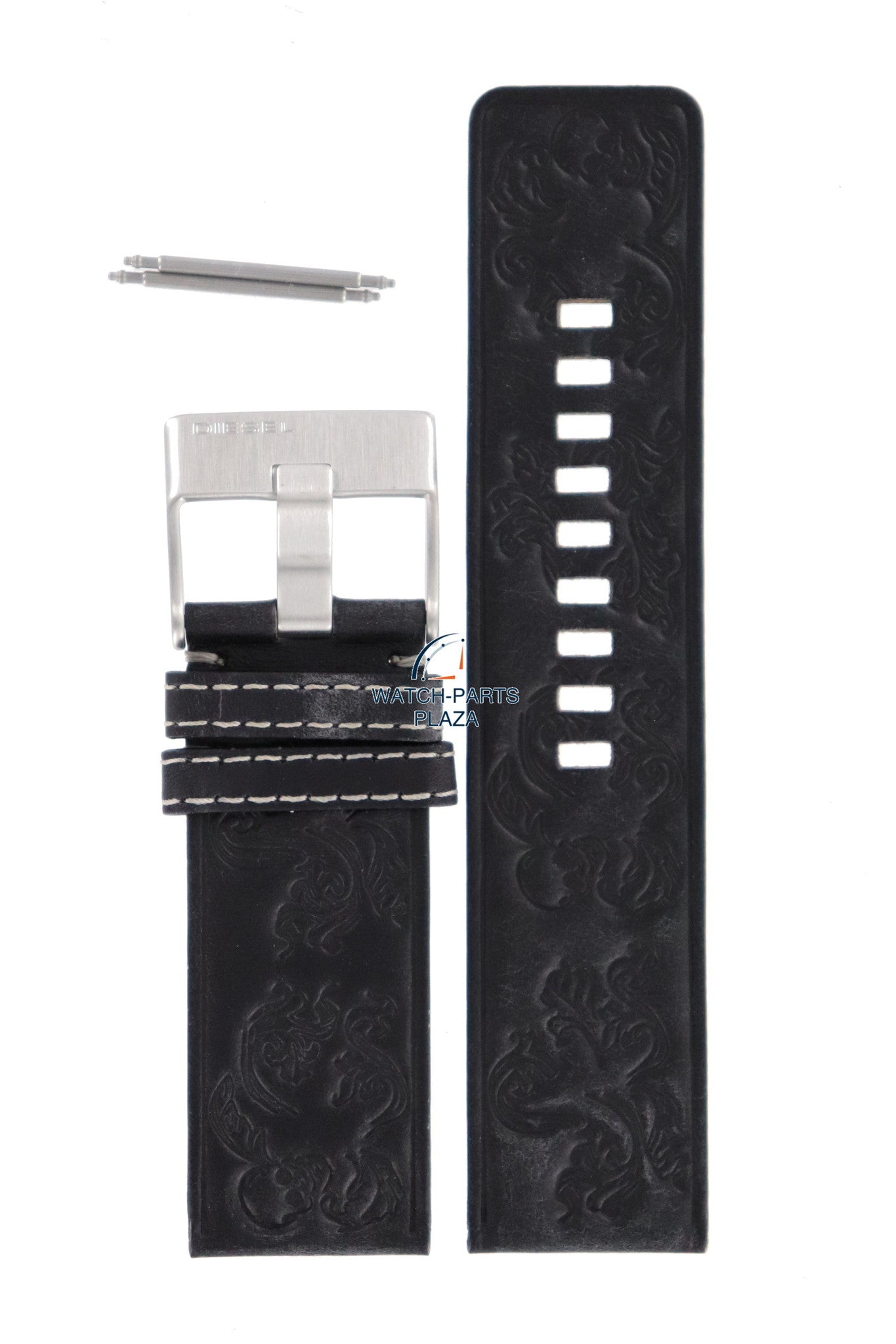 Watch Band Diesel DZ2136 black leather strap 27mm original - Watch Plaza