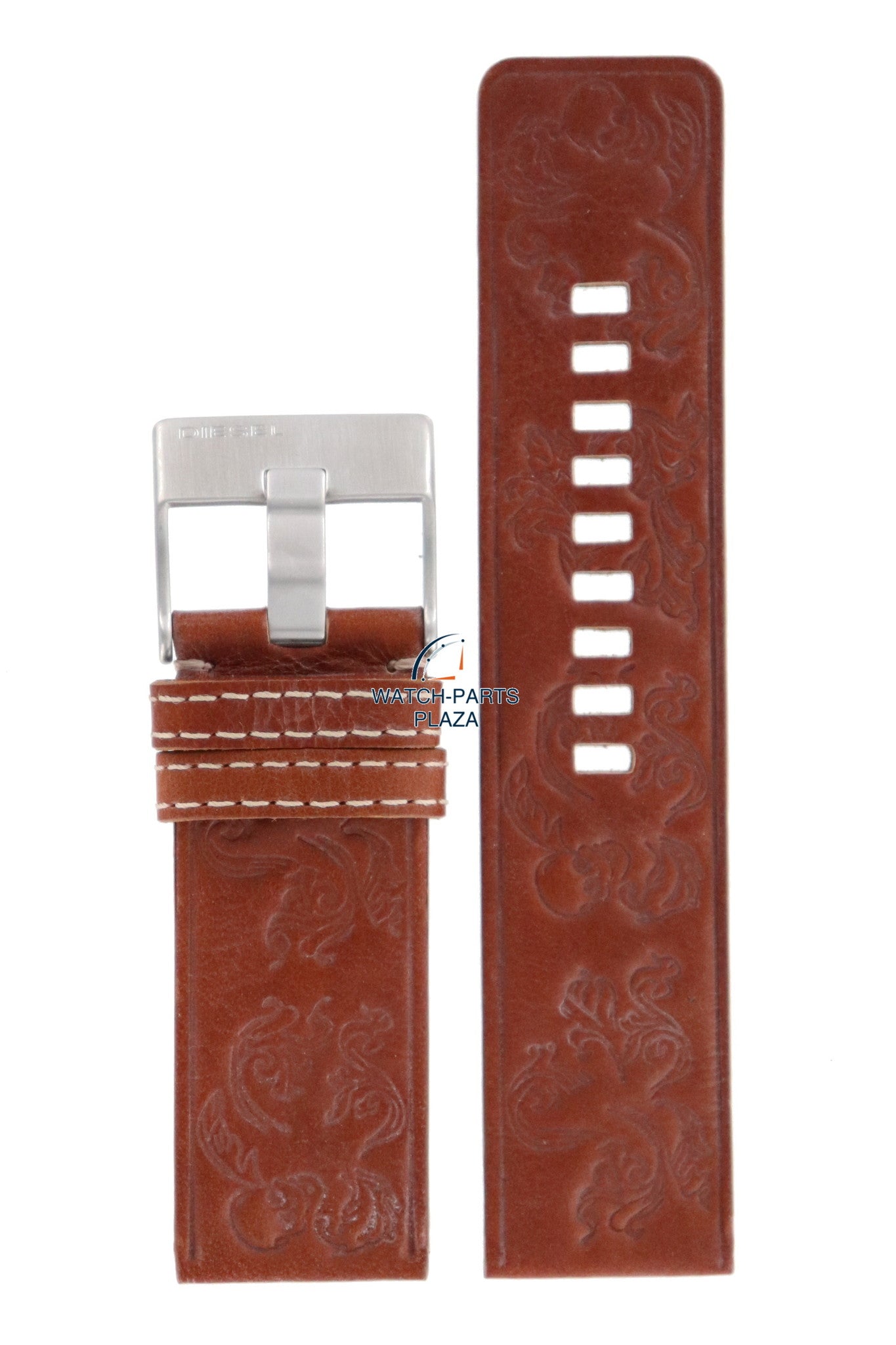 Watch Band Diesel DZ2137 light brown leather strap 26mm original - Watch Plaza