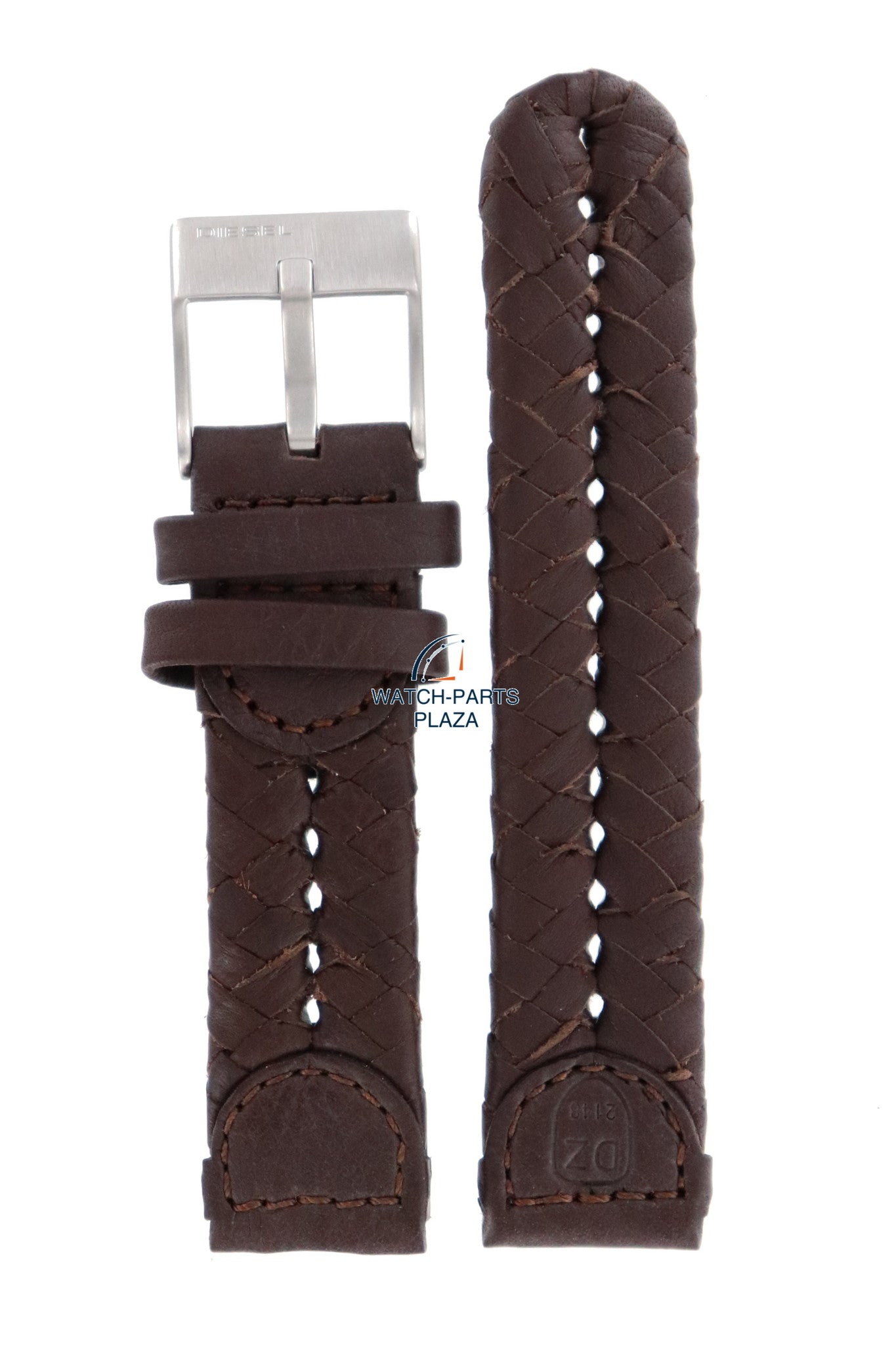 Watch Band Diesel DZ2148 dark brown leather strap 20mm original - Watch Plaza