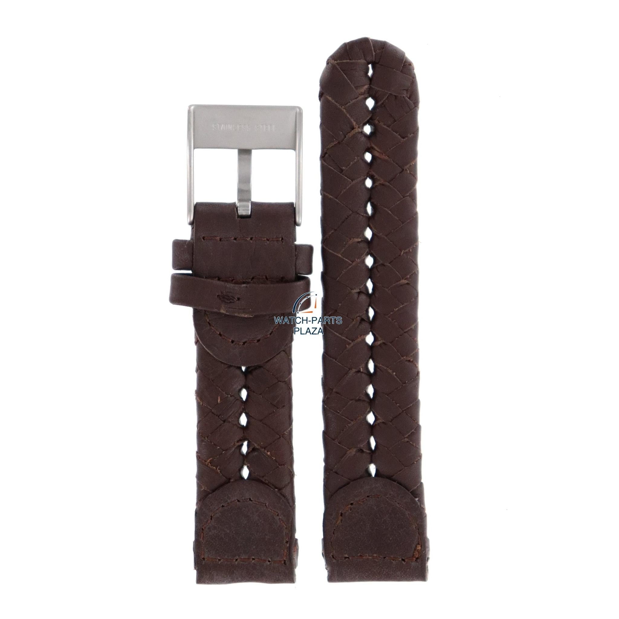 Watch Band Diesel DZ2148 dark brown leather strap 20mm original - Watch Plaza