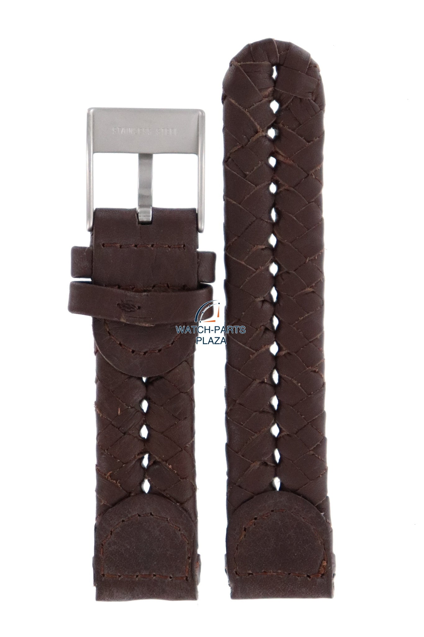 Watch Band Diesel DZ2148 dark brown leather strap 20mm original - Watch Plaza