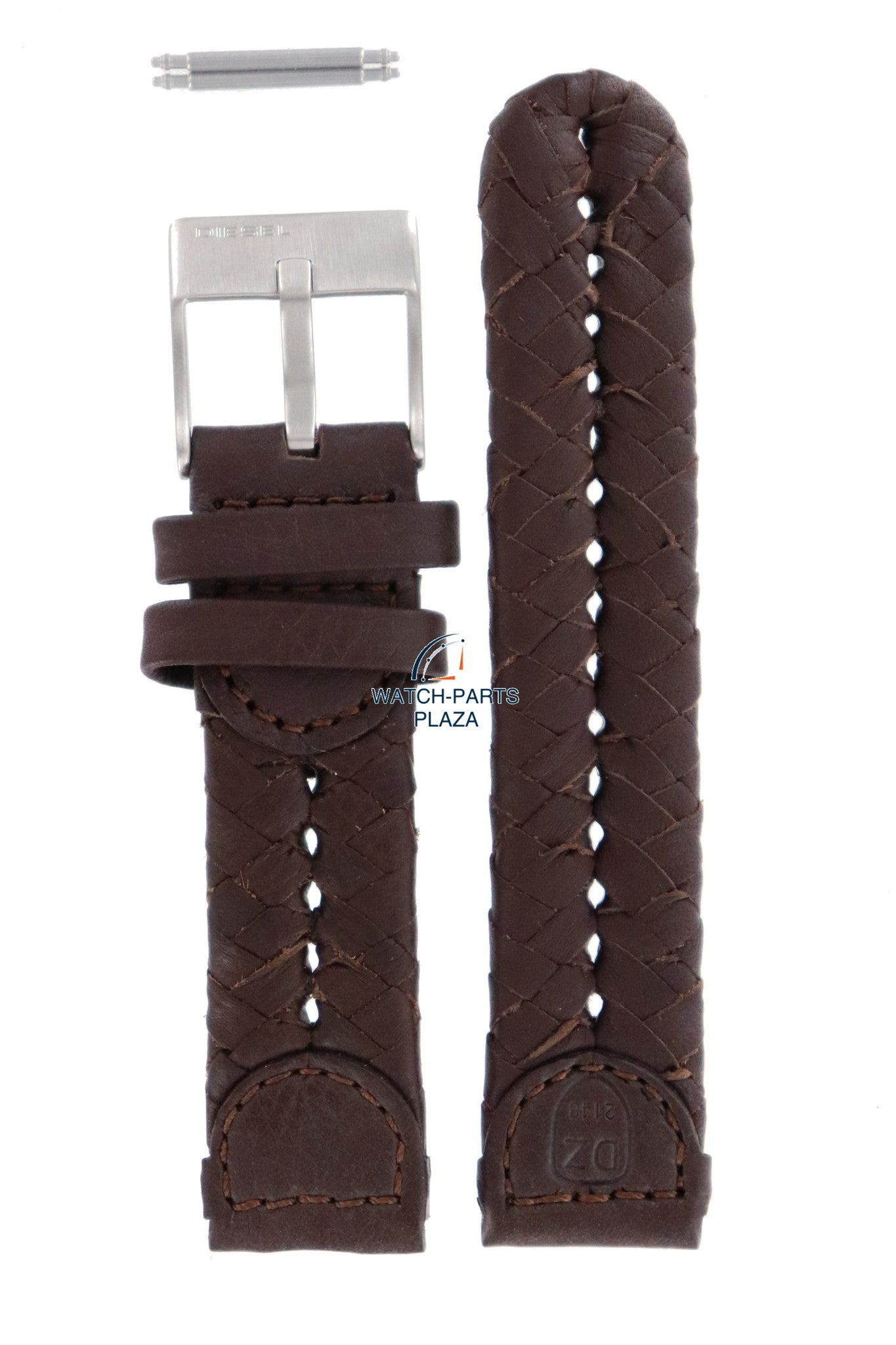 Watch Band Diesel DZ2148 dark brown leather strap 20mm original - Watch Plaza