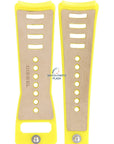 Watch Band Diesel DZ3030 yellow resin & leather strap 30mm original - Watch Plaza