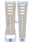 Watch Band Diesel DZ3032 white rubber & leather strap 30mm original - Watch Plaza