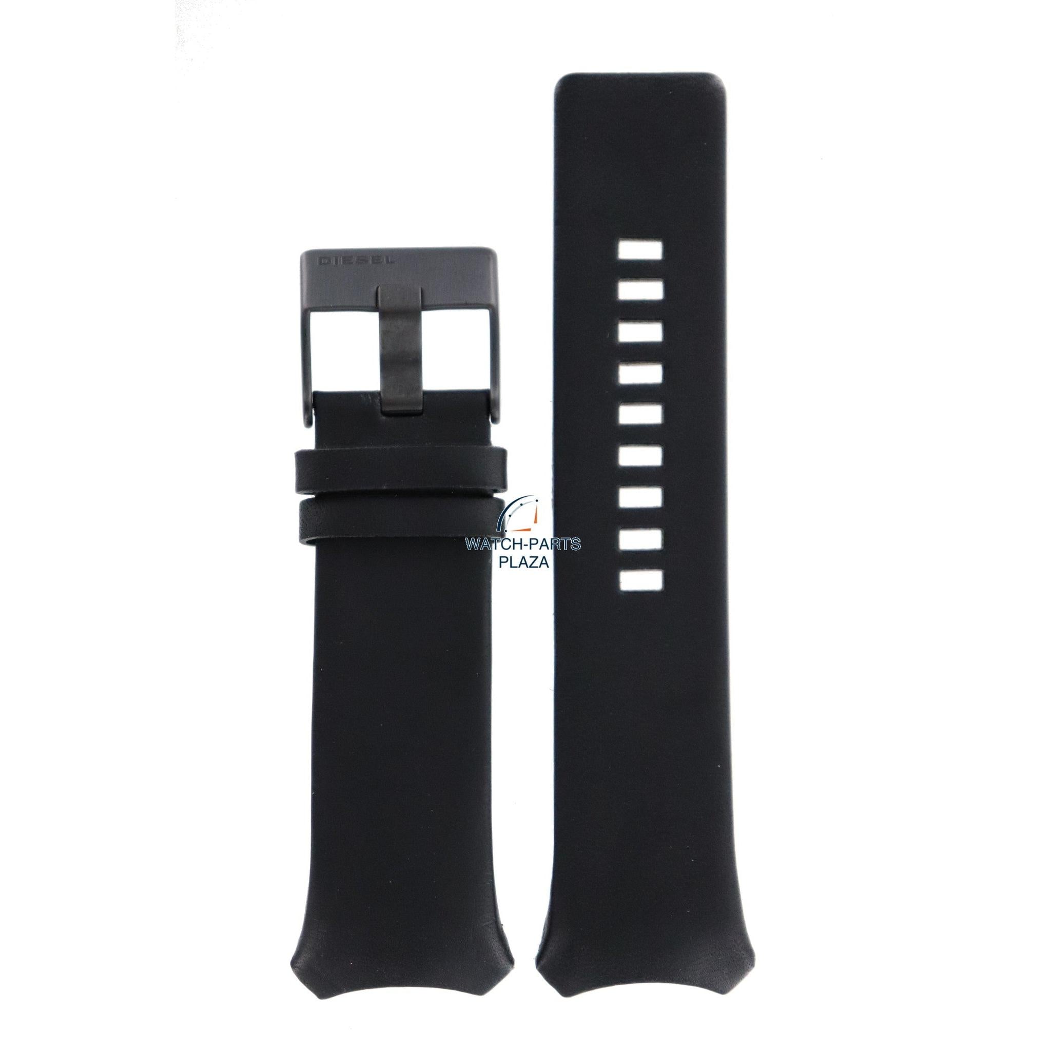 Watch Band Diesel DZ3034 black genuine leather strap 31mm original - Watch Plaza