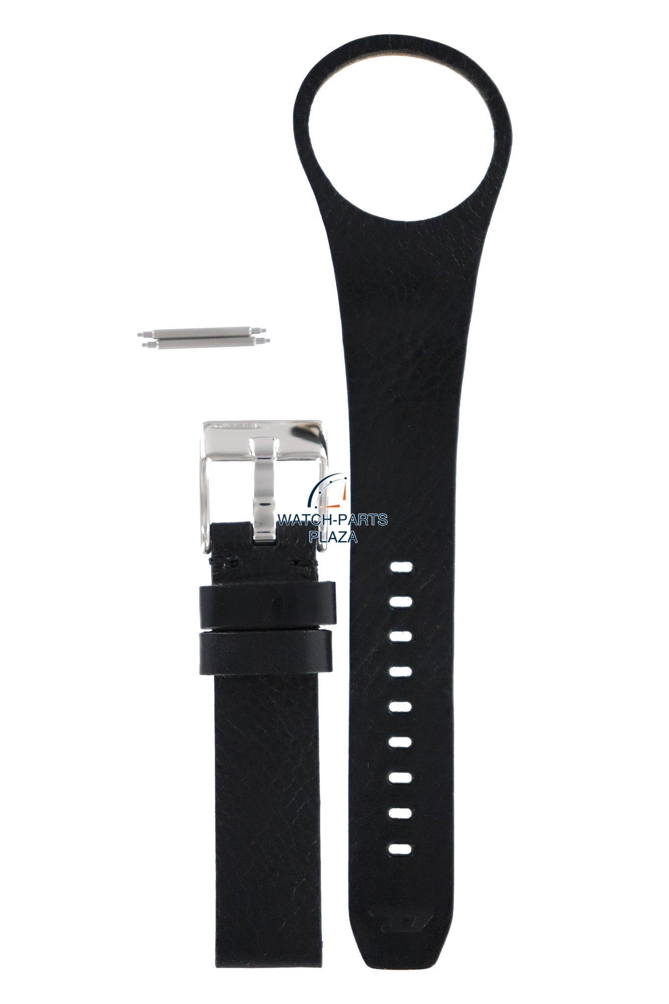 Watch Band Diesel DZ4001 black leather strap 18mm original - Watch Plaza