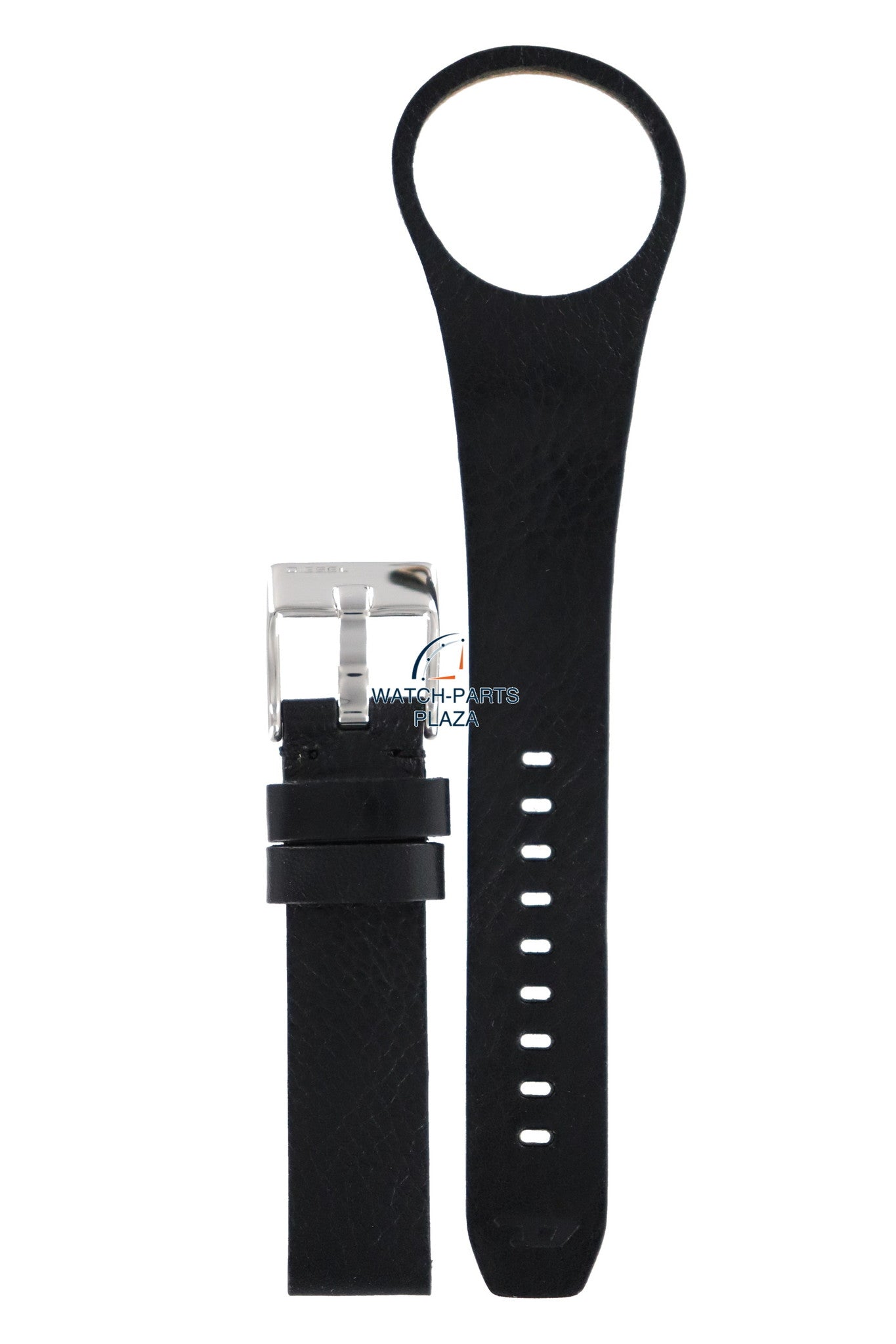 Watch Band Diesel DZ4001 black leather strap 18mm original - Watch Plaza