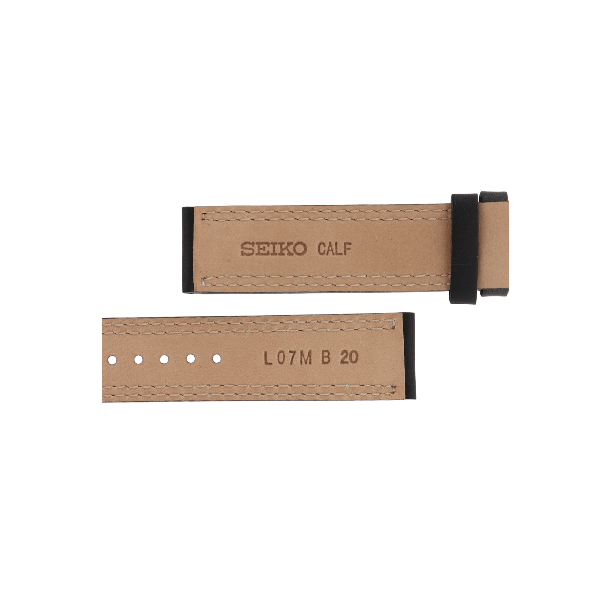 Watch Band for Seiko SSB033 Black Leather Strap 6T63 - 00D0 MecaQuartz L07M B 20mm - Watch Plaza