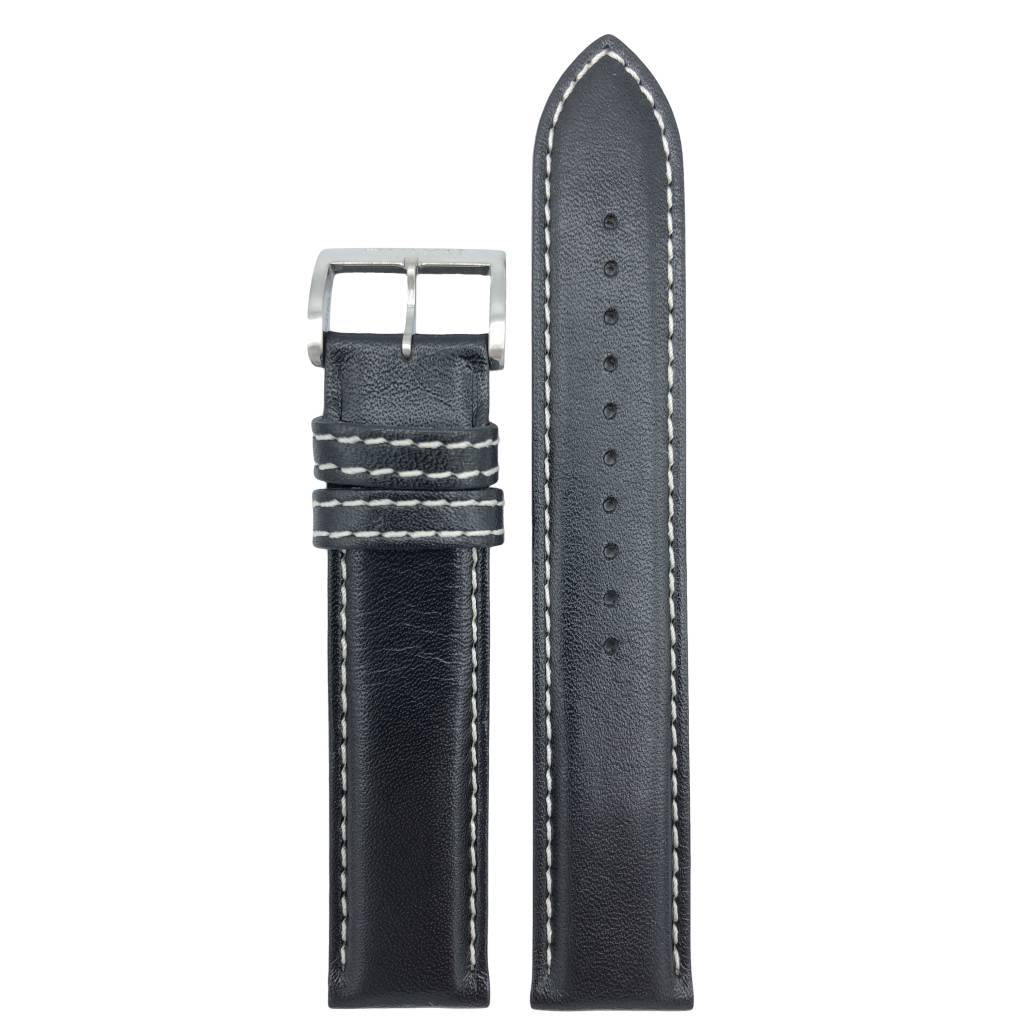 Seiko 7T92-0ET0 watch strap black leather 7N42-0CB0