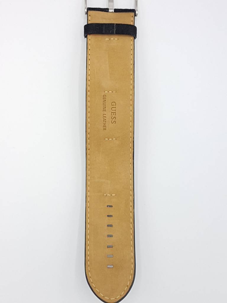 Watch Band Guess I12541L2 Black Genuine Leather Strap 35mm - Swarovski Crystals - Watch Plaza