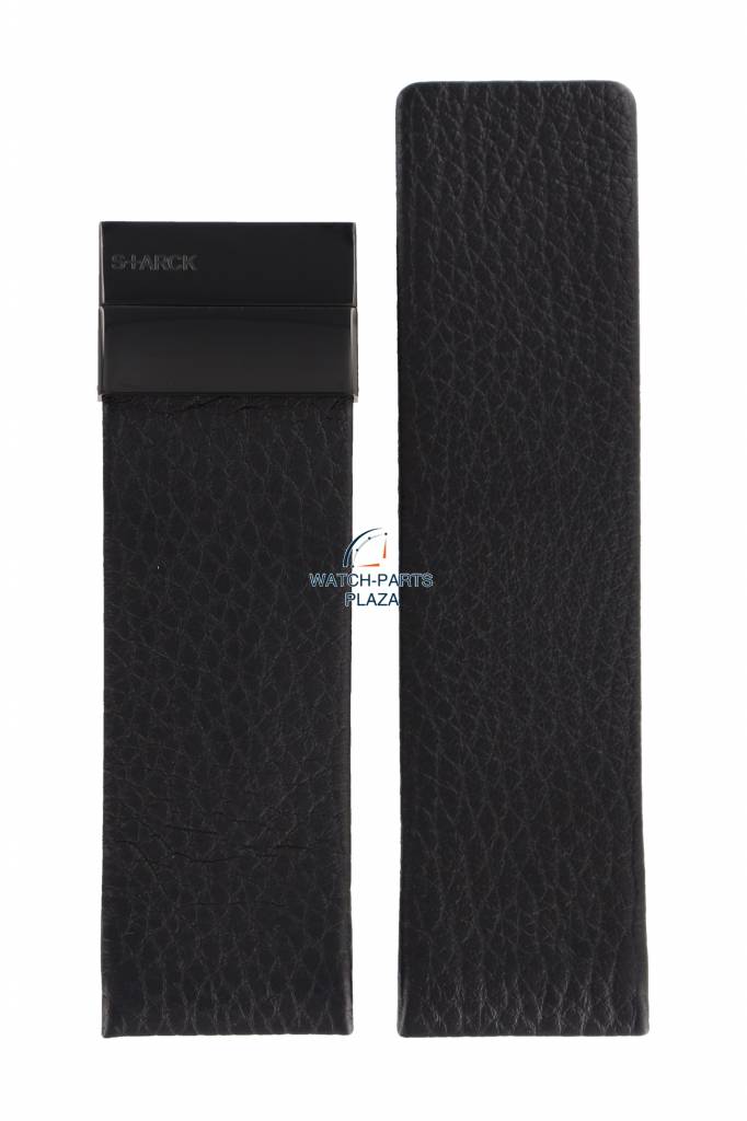 Watch Band Philippe Starck PH5010 Black Leather Strap 30mm - Watch Plaza