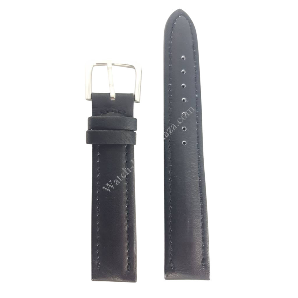 Watch Band Seiko 8M25 - 7030 Magic Hands Sport 18mm black leather strap - Watch Plaza