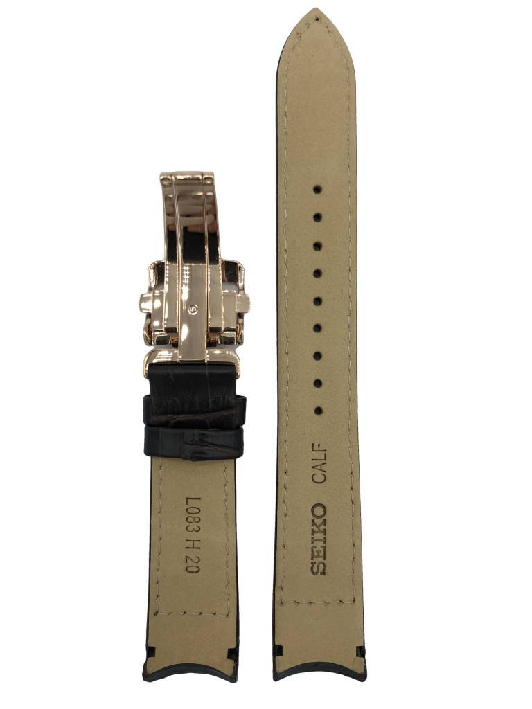 Watch Band Seiko Premier Kinetic SRX008P1 Brown Strap 5D88 - 0AD0 Rosé Clasp - Direct Drive - Watch Plaza