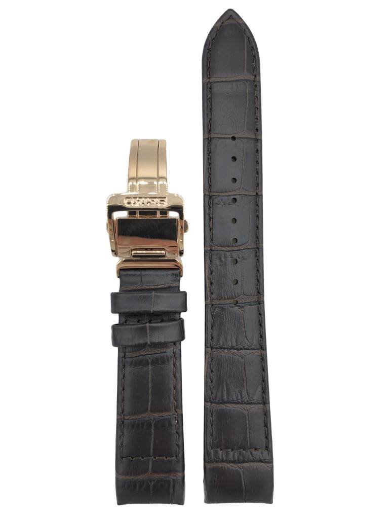 Watch Band Seiko Premier Kinetic SRX008P1 Brown Strap 5D88 - 0AD0 Rosé Clasp - Direct Drive - Watch Plaza