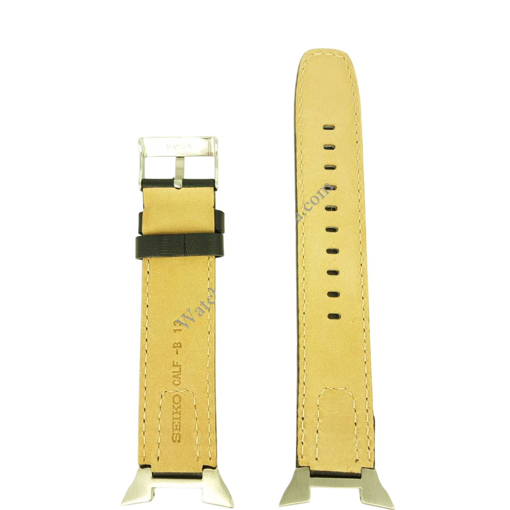 Watch Band Seiko SNAA37 black leather strap 7T62 - 0GW0 13mm 4LC4JB - Watch Plaza