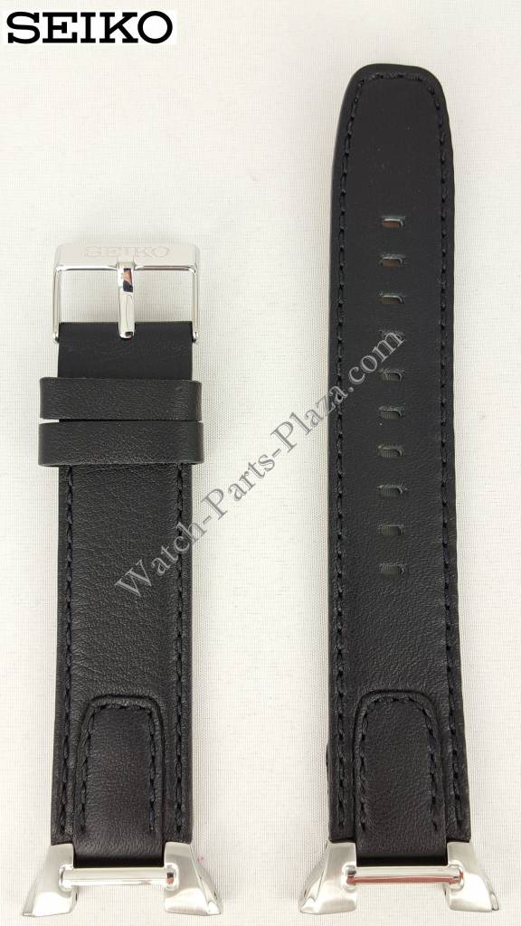 Watch Band Seiko SNAA37 black leather strap 7T62 - 0GW0 13mm 4LC4JB - Watch Plaza