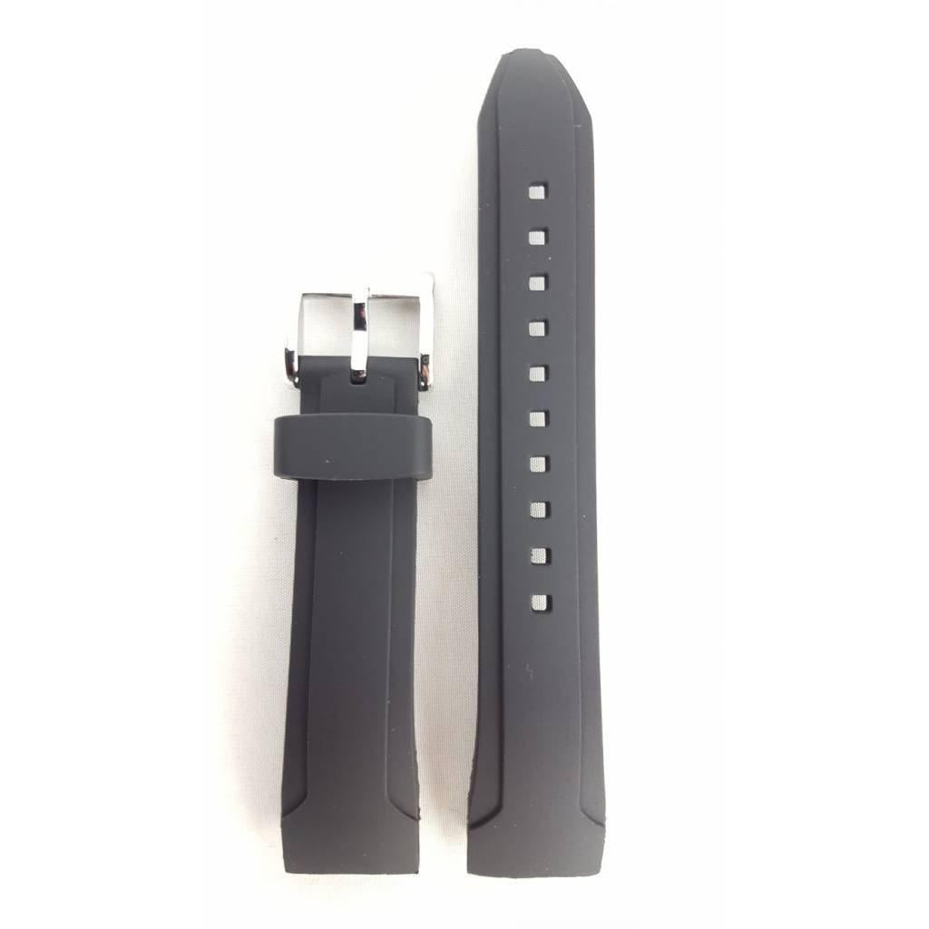 Watch band for Seiko 7T92-0PJ0 Black Rubber - Main Image