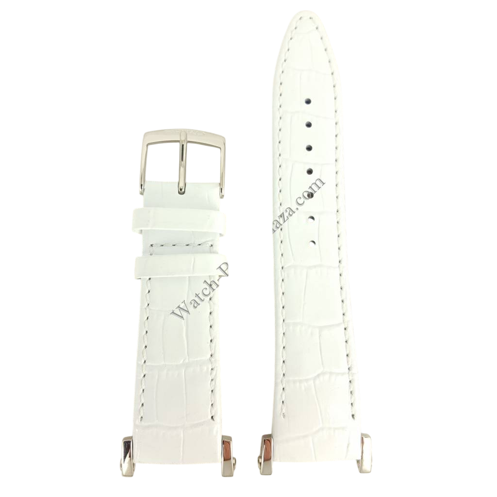 Watch Band Seiko Sportura Ladies SND889P1 White Leather Strap 7T92 - 0HP0 20mm - Watch Plaza
