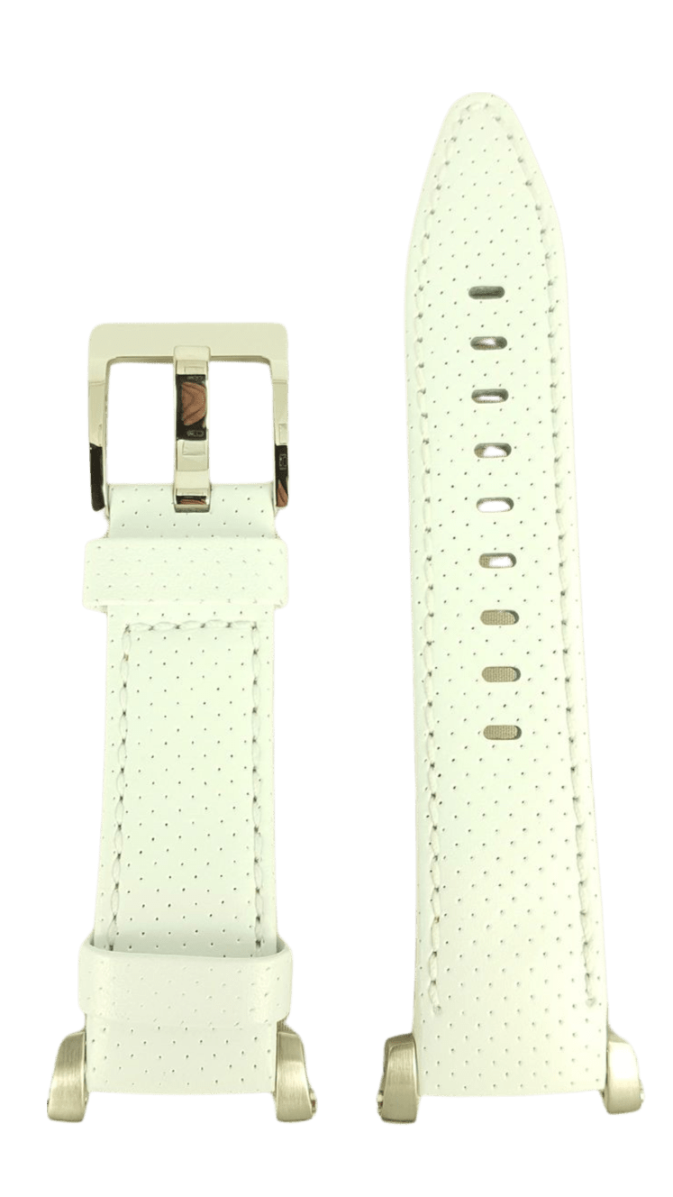 Watch Band Seiko Sportura SND857 white leather strap 7T92 - 0GY0 20mm 4LA5JB - Watch Plaza