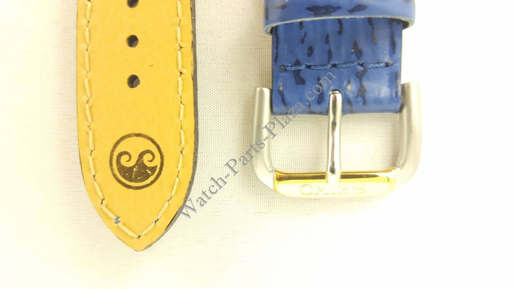 Watch Band Seiko SQ100 7T32 - 7C40 Swim Safe Strap 22mm Blue Leather - Watch Plaza