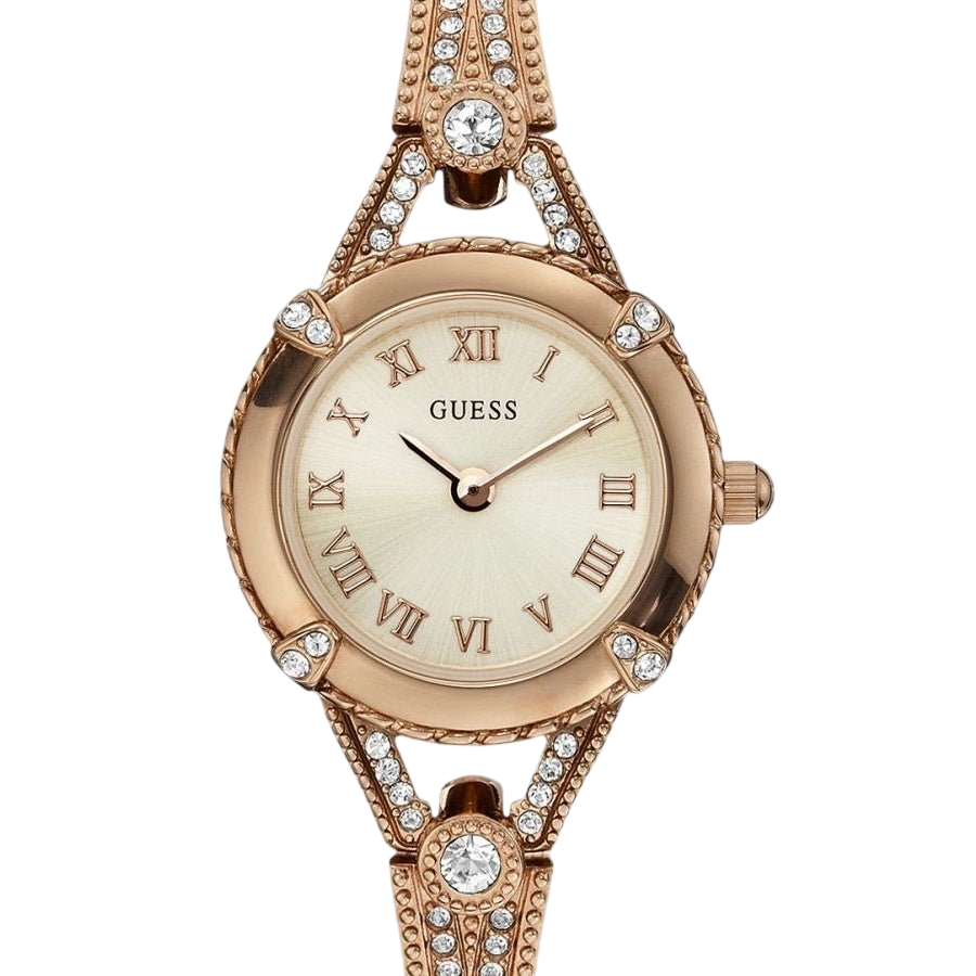 Watch Guess W0135L3 Angelic ladies watch rose colored 22mm steel Zirconia crystals - Watch Plaza