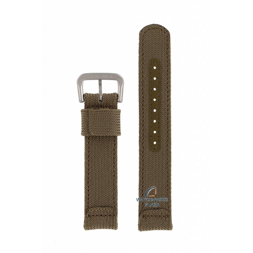 Watch Strap for Seiko 7S26 - 3060, 00D0 Canvas Military Band 18mm SNX431 Green Nylon 4HA6JB - Watch Plaza