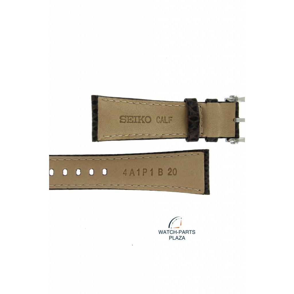 Watch Strap for Seiko SNDZ20P1 / 7T92 - 0KS0 Brown Leather Band 4A1P1 B 20 mm - Watch Plaza