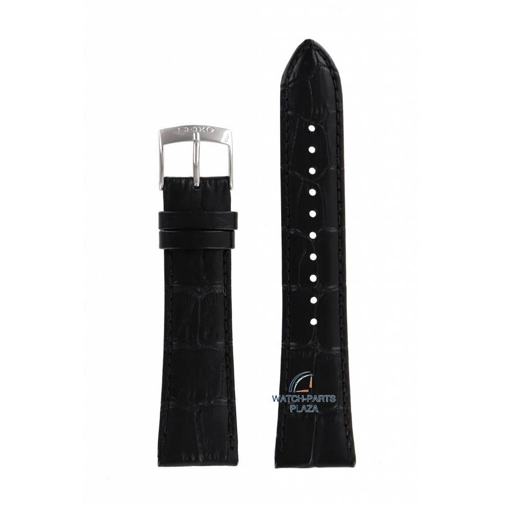 Watchstrap Seiko SPC131, SPL003, SNAF71 Black Leather 7T86-0AC0 & 5T82