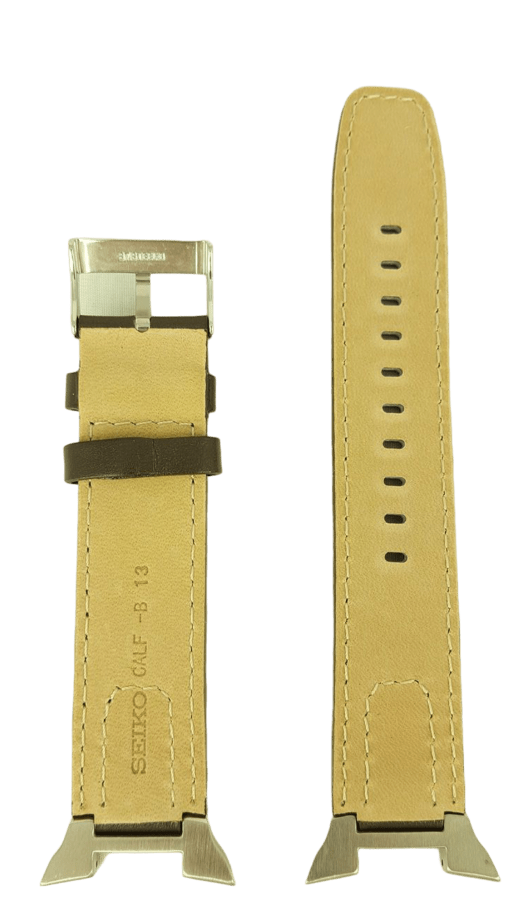 Watch Strap Seiko SNAA39 brown leather band 7T62 - 0GW0 13mm 4LC5JB - Watch Plaza