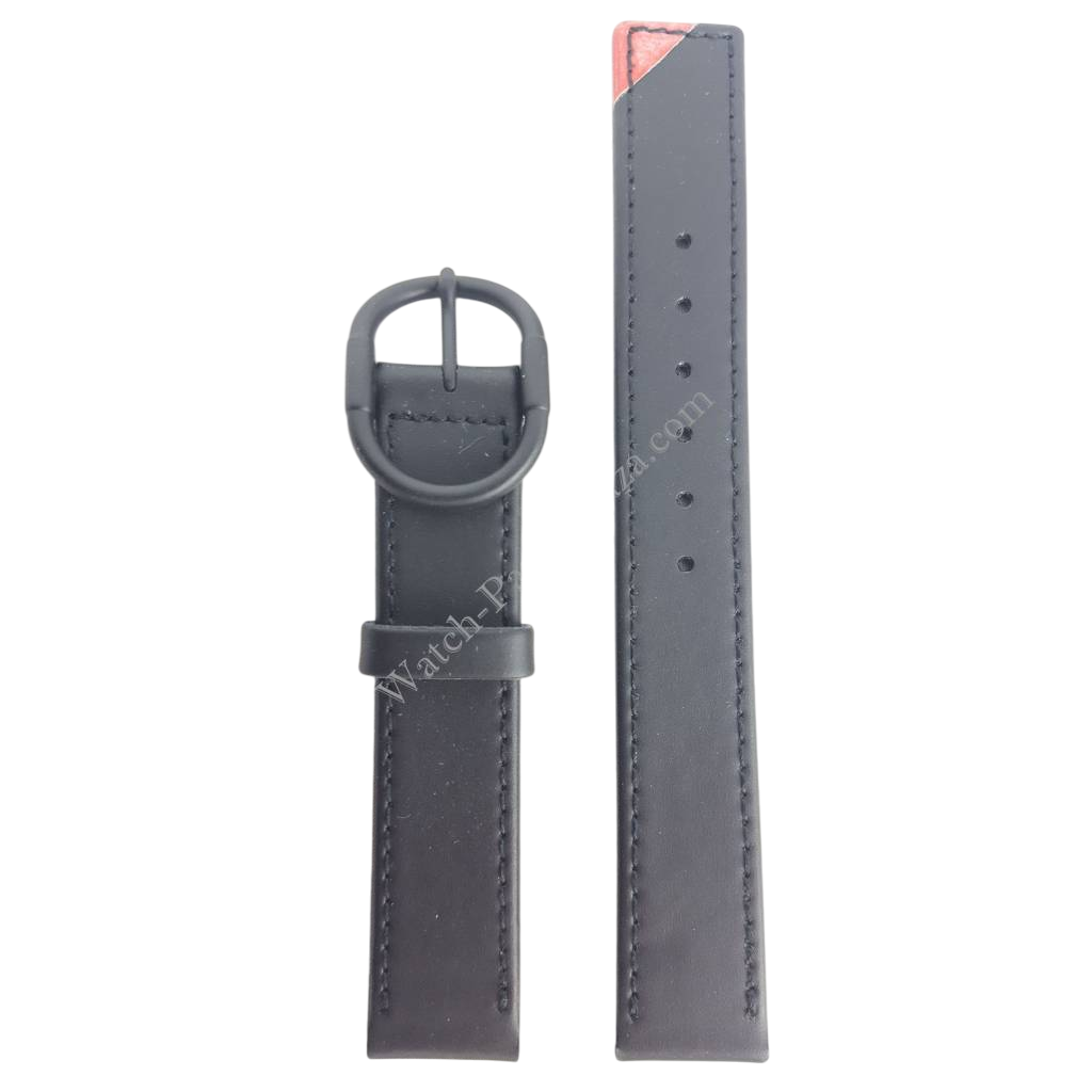 Watchband 7320 - 6220 Seiko Skyliner Diashock 15mm Black leather strap 15mm BLA20D - Watch Plaza