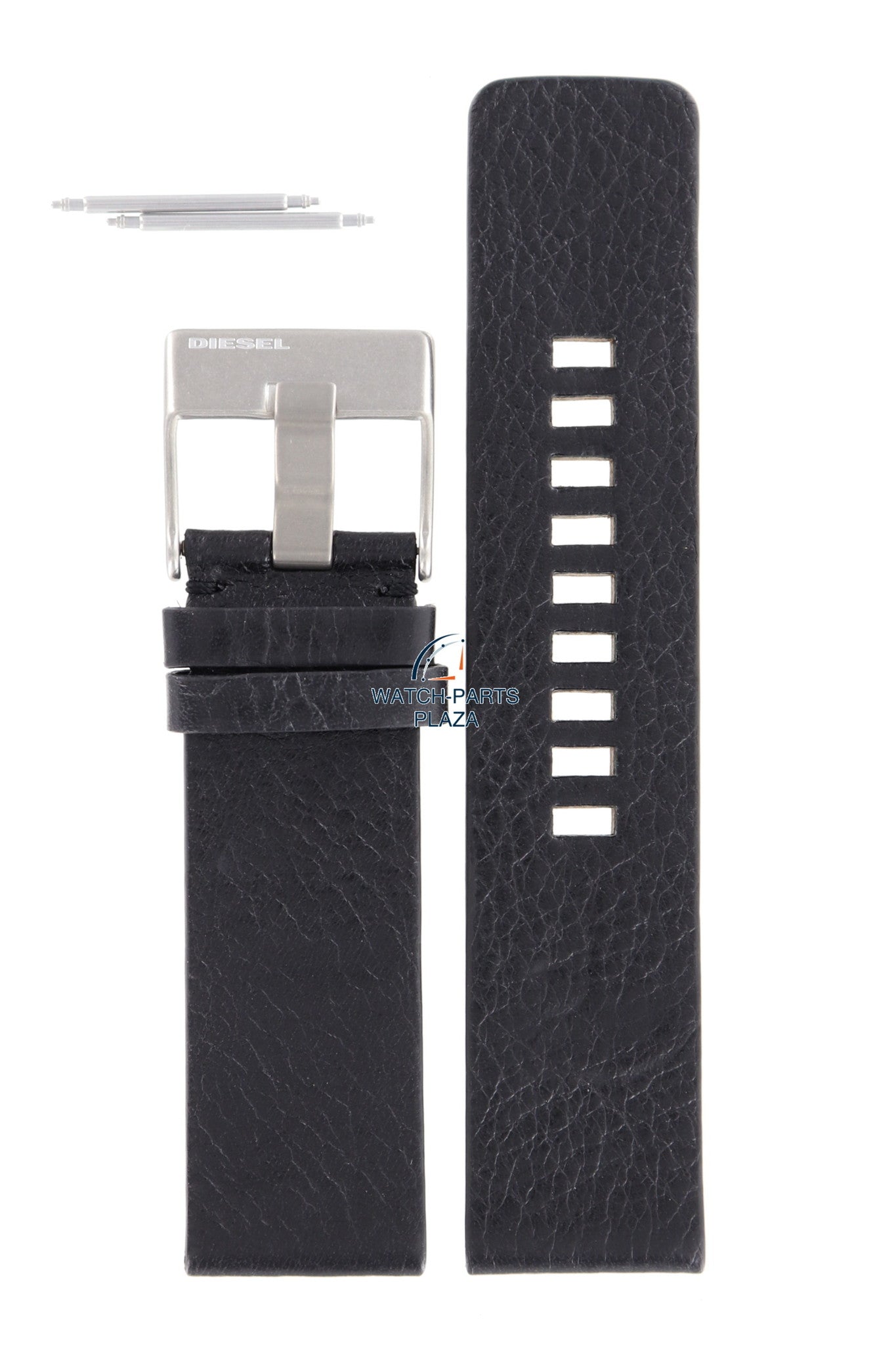 Watchband Diesel DZ1076 / DZ1085 black leather strap 24mm original - Watch Plaza