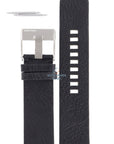 Watchband Diesel DZ1076 / DZ1085 black leather strap 24mm original - Watch Plaza