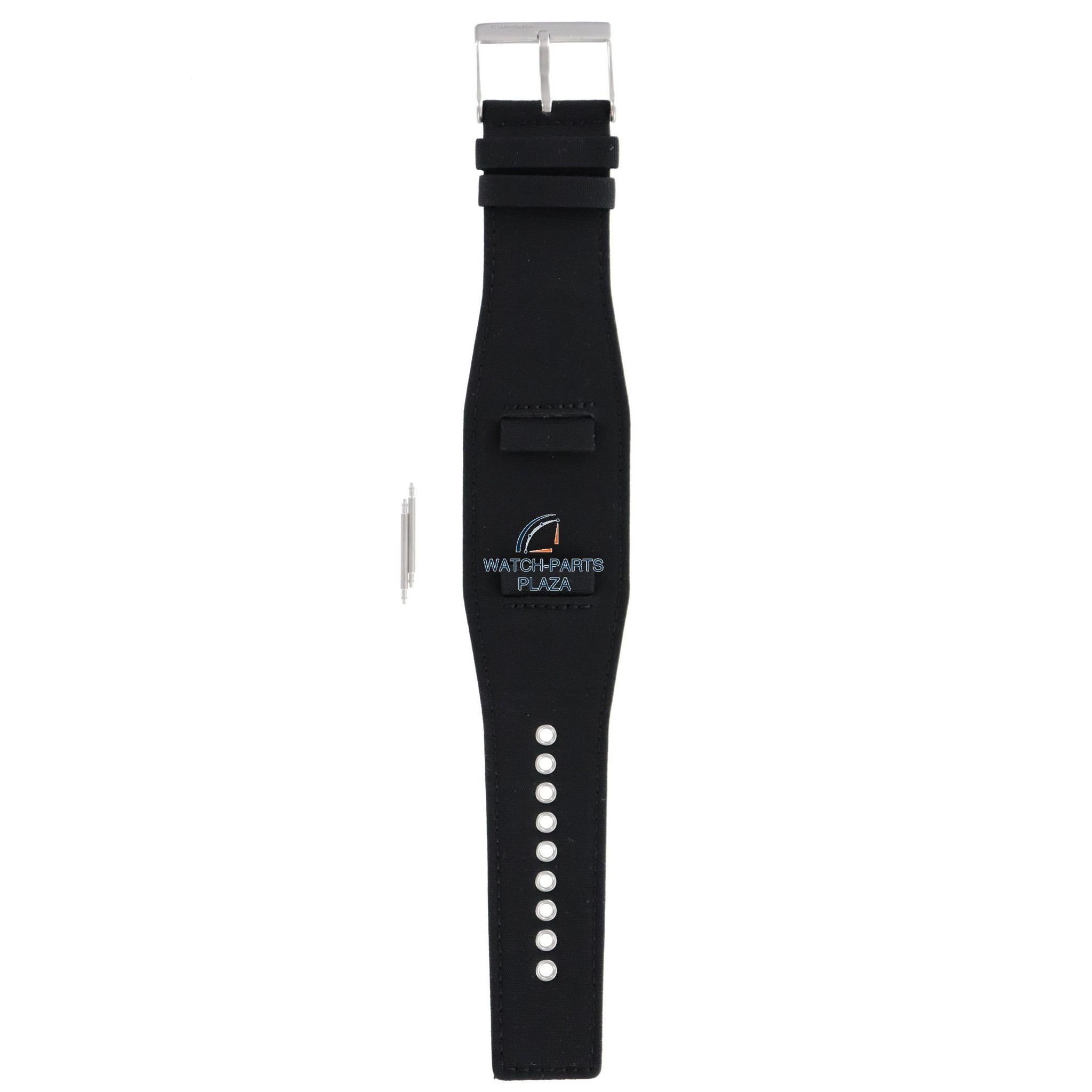 Watchband Diesel DZ2048 black original cuff leather strap 22mm DZ - 2048 - Watch Plaza
